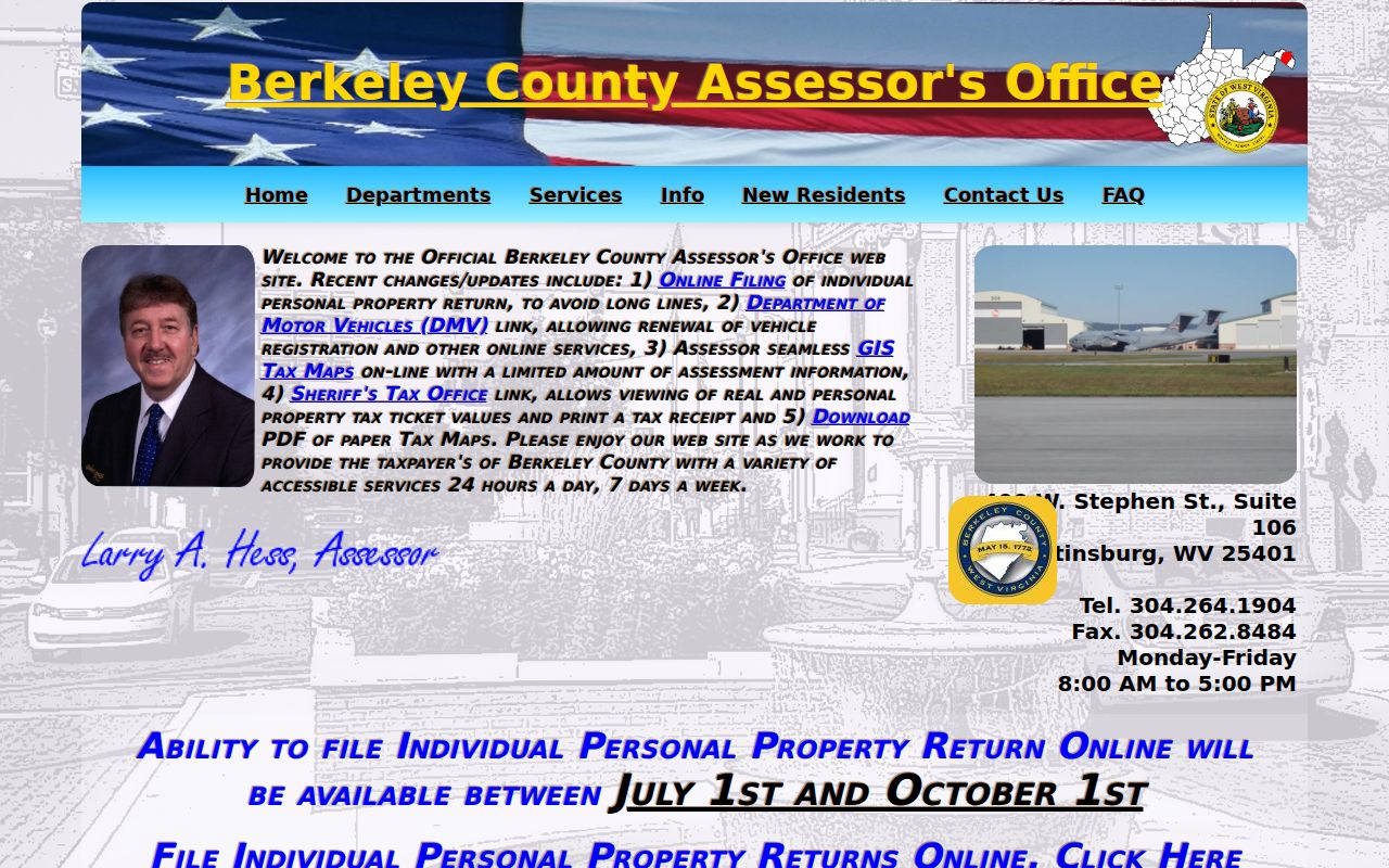 Berkeley County Assessor services and property tax exemption information